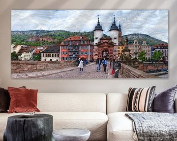 Heidelberg Panorama gezeichnet
