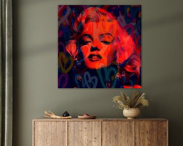 Marilyn Monroe  Love NEON Pop Art PUR van Felix von Altersheim