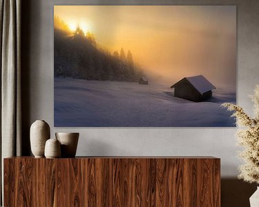 Voorbeeld van het werk in een kamer