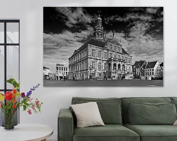 Hôtel de ville de Maastricht noir et blanc sur Anton de Zeeuw