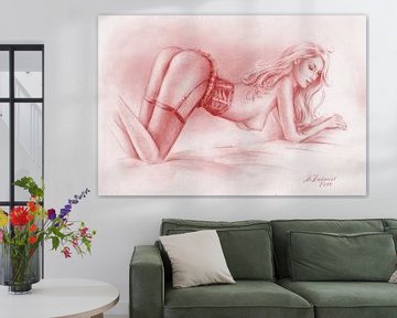 Meisje en lingerie - erotische tekeningen van Marita Zacharias