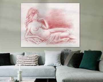 Naakt met een doek - Erotische Tekeningen van Marita Zacharias