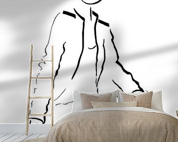 Ink drawing woman by Kris Stuurop