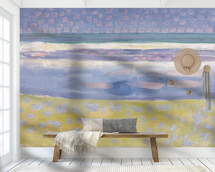 Sfeerimpressie behang: Piet Mondriaan. Zeegezicht