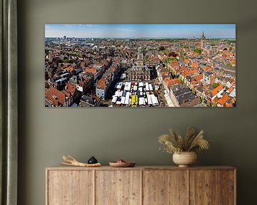 Marché panoramique du centre de Delft sur Anton de Zeeuw