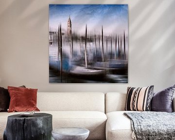 Digital Art VENICE St Mark's Campanile en het Grote Kanaal van Melanie Viola