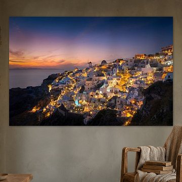 Coucher de soleil à Oia / Santorin sur Edwin Mooijaart