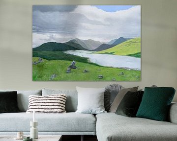 Schotland, Skye. Acryl schilderij van Marlies Huijzer