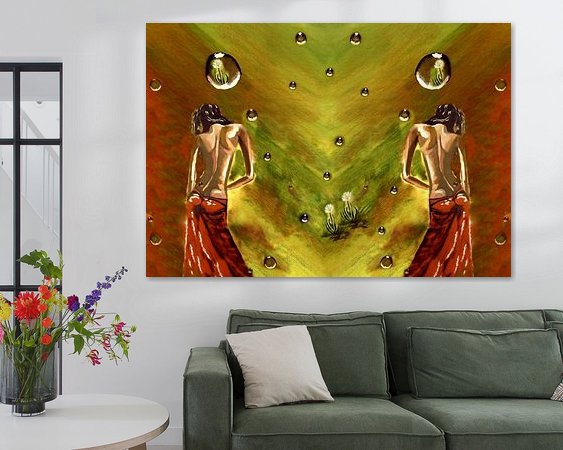 Voorbeeld van het werk in een kamer