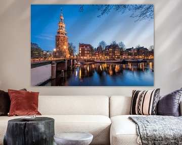 Montelbaan tower in the evening by Peter Bartelings
