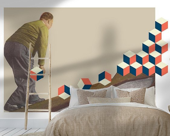 Voorbeeld van het werk in een kamer