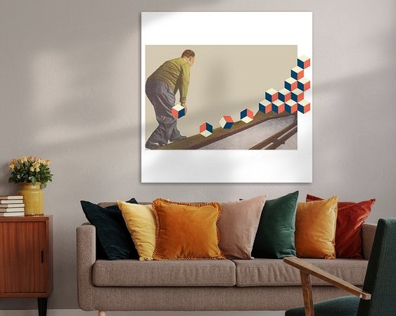 Voorbeeld van het werk in een kamer