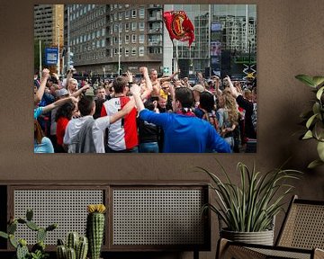 Feyenoord kampioen: jongen met vlag