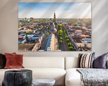 Uitzicht op Groningen (Der Aa-kerk & Korenbeurs) van Frenk Volt