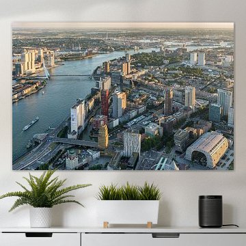 Photo aérienne du centre ville de Rotterdam, Skyline et Martkhal sur Prachtig Rotterdam