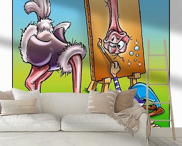 Voorbeeld van het werk in een kamer