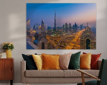 Dubaï de nuit - Burj Khalifa et centre-ville de Dubaï - 1 sur Tux Photography