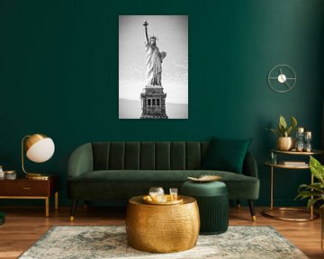 Vrijheidsbeeld in New York (zwart-wit) van Mark De Rooij