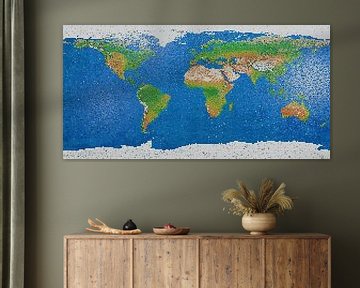Wereldkaart mozaïek 