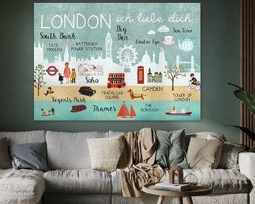 Londen - Ik hou van je collage van Green Nest