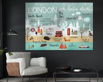 Londres - je t'aime Collage sur Green Nest