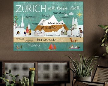 Zürich – ich liebe dich Collage von Green Nest