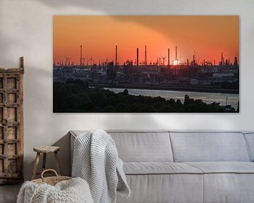 De zonsondergang in de haven van Antwerpen van MS Fotografie | Marc van der Stelt