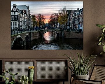 Sunset Amsterdam canals by Erwin van den Berg