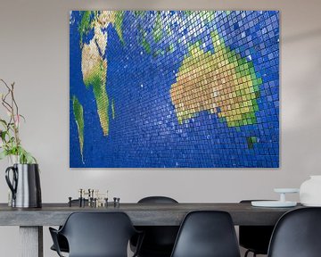Mosaik-Weltkarte: Australisches Perspectiv von Frans Blok