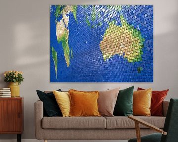 Carte du monde mosaïque: vue australien