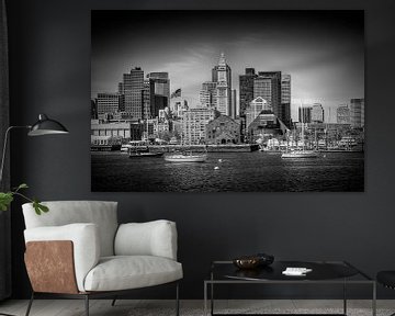 BOSTON Skyline North End & Financial District | Monochrome sur Melanie Viola
