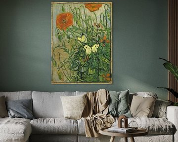 Vincent van Gogh. Vlinder en klaprozen