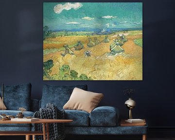 Weizenfeld mit Bauern in Auvers – Vincent van Gogh