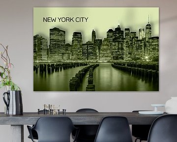 MANHATTAN Skyline | Graphic Art | geel