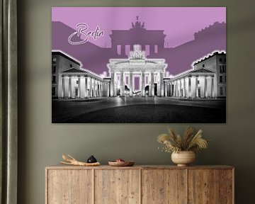 BERLIN Brandenburg Gate | Graphic Art | purple by Melanie Viola