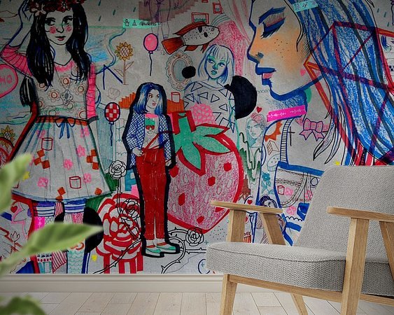 Voorbeeld van het werk in een kamer