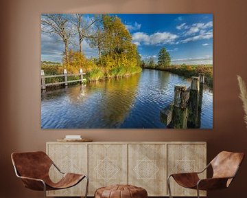 Autumn afternoon at Damsterdiep canal near Winneweer