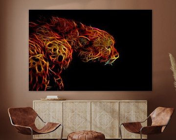 Cheetah in flames by Leo Huijzer