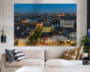 De skyline van Antwerpen in de nacht van MS Fotografie | Marc van der Stelt