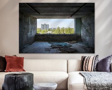 Vue à la ville abandonnée. sur Roman Robroek - Photos de bâtiments abandonnés