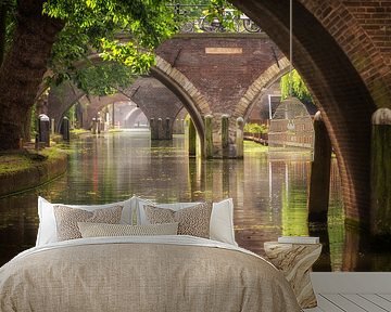 View on the Hamburgerbrug, the Weesbrug, Smeebrug, Geertebrug and Vollersbrug in Utrecht. by André Blom Fotografie Utrecht