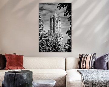 De Domtoren van Utrecht in zwart-wit (1) van De Utrechtse Grachten