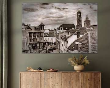Oude stad Utrecht in zwartwit van Jan van der Knaap