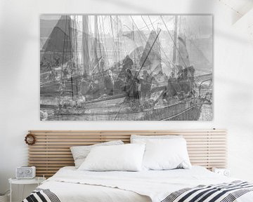 zwart wit foto klassieke schepen. van Johan Kalthof