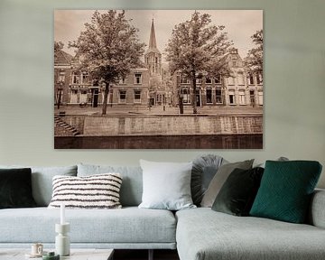 Vue de rue de cru dans la vieille ville Hanseatic Kampen sur Sjoerd van der Wal Photographie