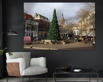 Christmas tree on town square in The Hague sur Jan Kranendonk