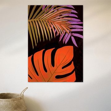 TROPICAL LEAVES & BLACK no2c