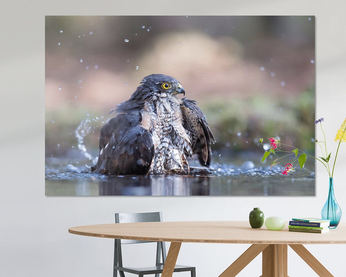Voorbeeld van het werk in een kamer