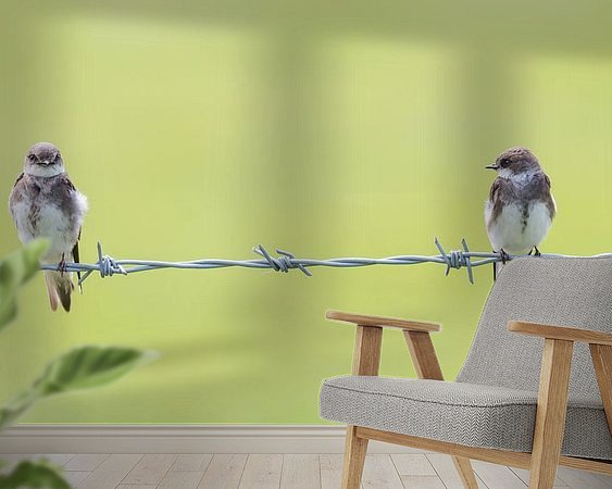 Voorbeeld van het werk in een kamer