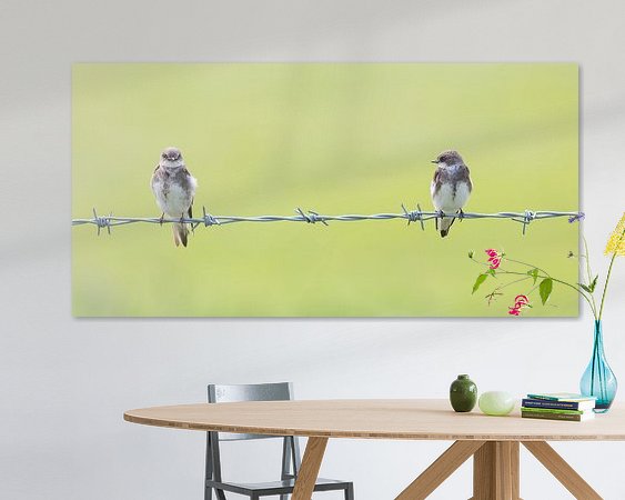 Voorbeeld van het werk in een kamer